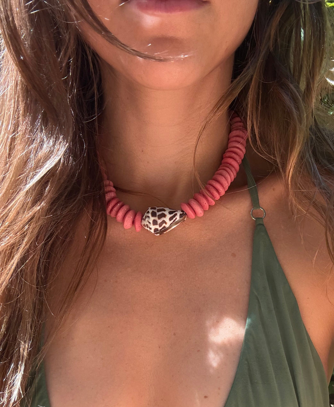 Pink Hebrew Chunky Necklace