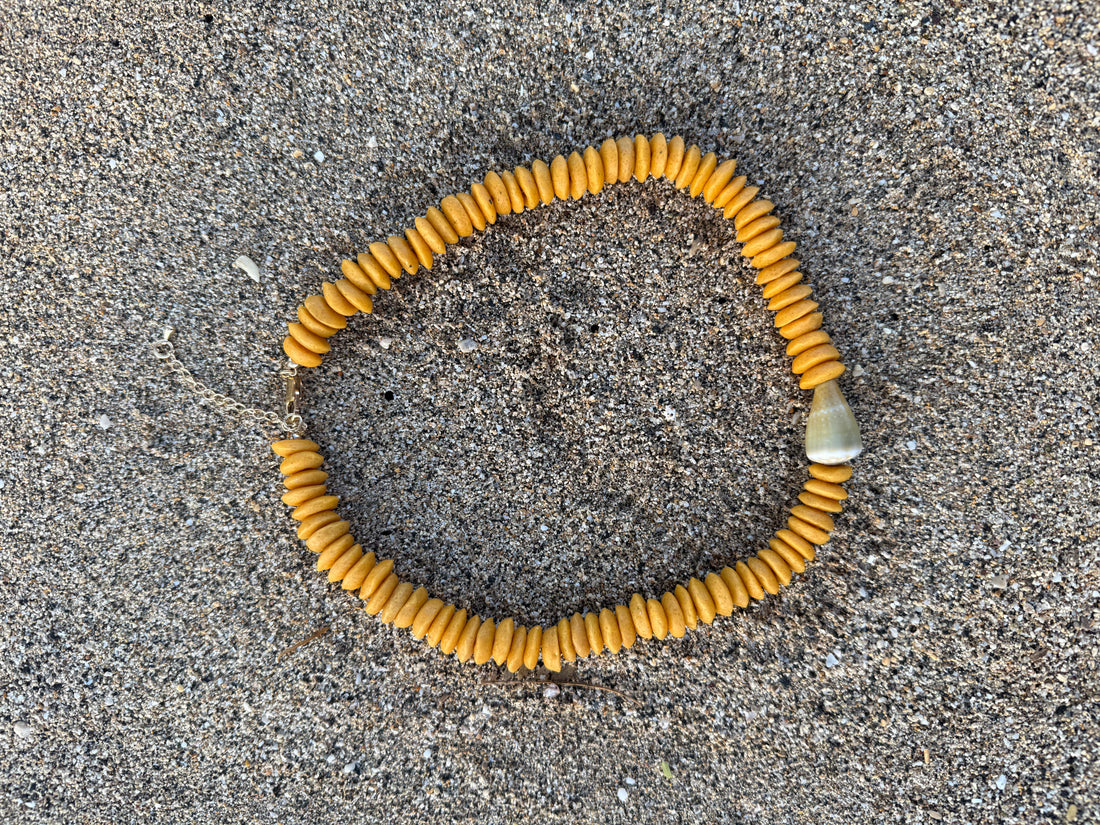 orange cone shell necklace