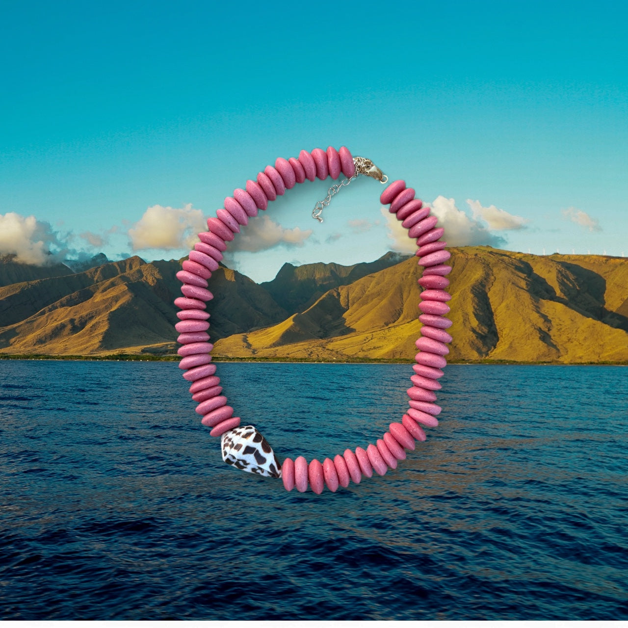 Pink Hebrew Chunky Necklace